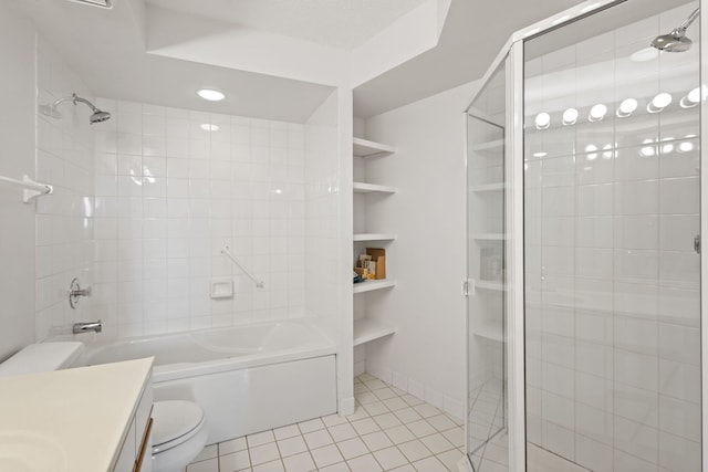 8540 W Foster Ave Unit 505, Norridge, IL 60706 - full bathroom featuring vanity, tile patterned floors, and shower / bath combination with glass door