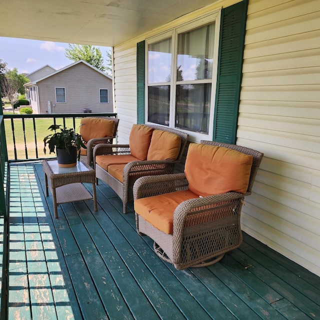 3883 E 2050th Rd, Serena, IL 60549 - wooden terrace with an outdoor living space