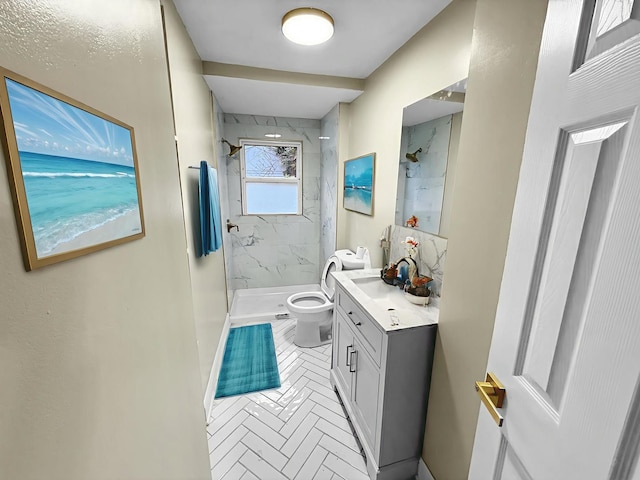 16802 Anthony Ave, Hazel Crest, IL 60429 - full bathroom featuring a marble finish shower and vanity