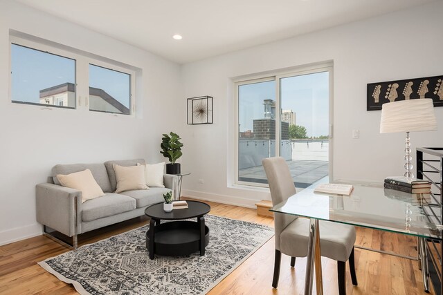 1415 W Walton St Unit 3, Chicago, IL 60642 - office with light wood-style floors and recessed lighting