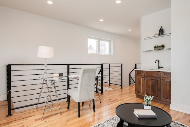 1415 W Walton St Unit 3, Chicago, IL 60642 - office space featuring light wood-style floors, wet bar, and recessed lighting
