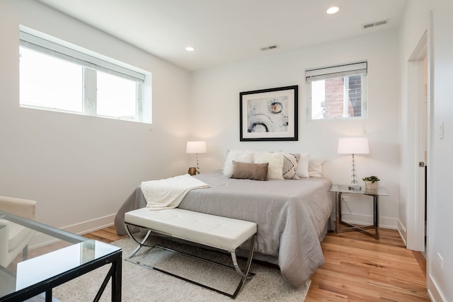 1415 W Walton St Unit 3, Chicago, IL 60642 - bedroom with multiple windows, light wood-style floors, and recessed lighting