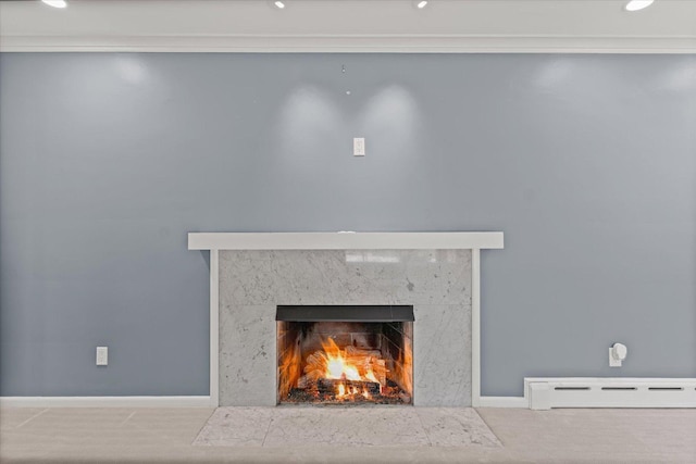 32 Greencroft Dr, Champaign, IL 61821 - detailed view of a baseboard radiator and a high end fireplace