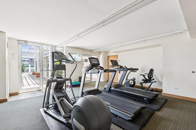 1640 Maple Ave Unit 503, Evanston, IL 60201 - exercise room with plenty of natural light and carpet floors