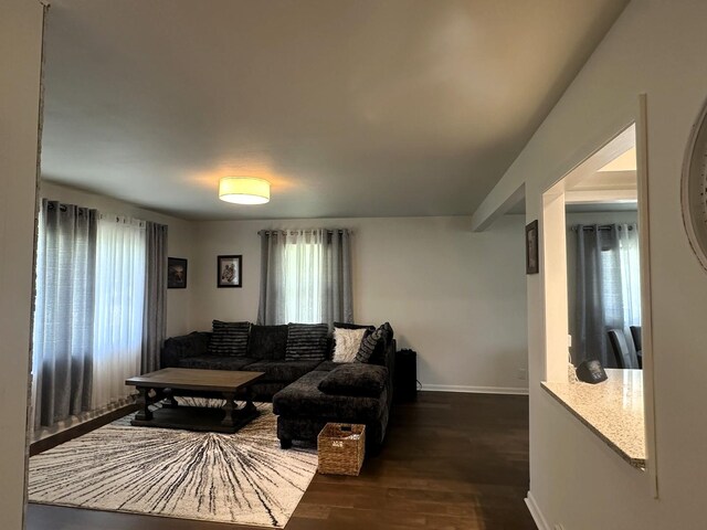 1517 Juniper Ln, Machesney Park, IL 61115 - living room featuring healthy amount of natural light and dark wood-type flooring