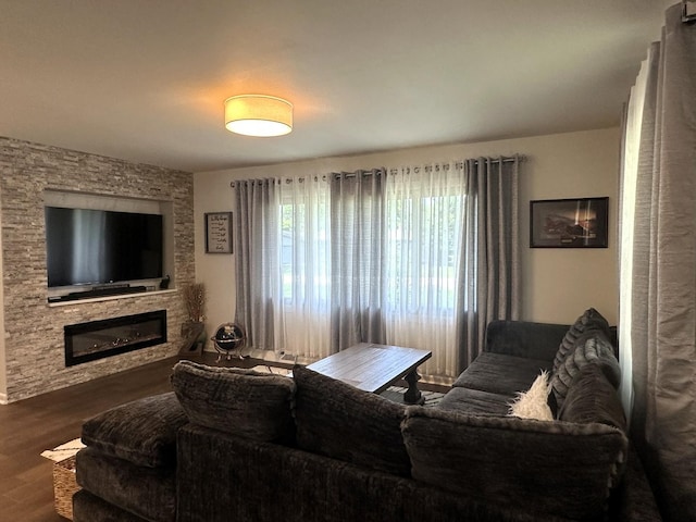 1517 Juniper Ln, Machesney Park, IL 61115 - living area with wood finished floors and a fireplace