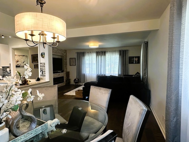 1517 Juniper Ln, Machesney Park, IL 61115 - dining area with wood finished floors and a chandelier