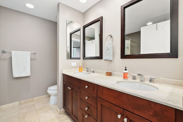 600 N Lake Shore Dr Unit 814, Chicago, IL 60611 - bathroom with double vanity, recessed lighting, and tile patterned flooring
