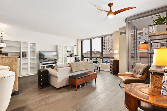 600 N Lake Shore Dr Unit 814, Chicago, IL 60611 - living area featuring wood-type flooring and a ceiling fan