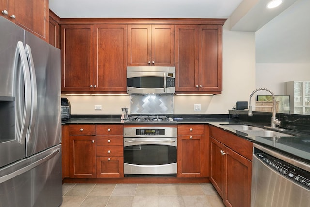600 N Lake Shore Dr Unit 814, Chicago, IL 60611 - kitchen with stainless steel appliances, dark countertops, and backsplash
