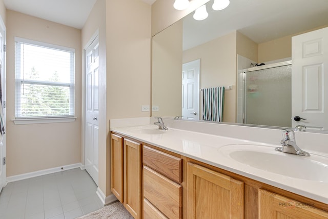 337A Veronica Cir, Bartlett, IL 60103 - full bath with double vanity, a stall shower, and tile patterned floors