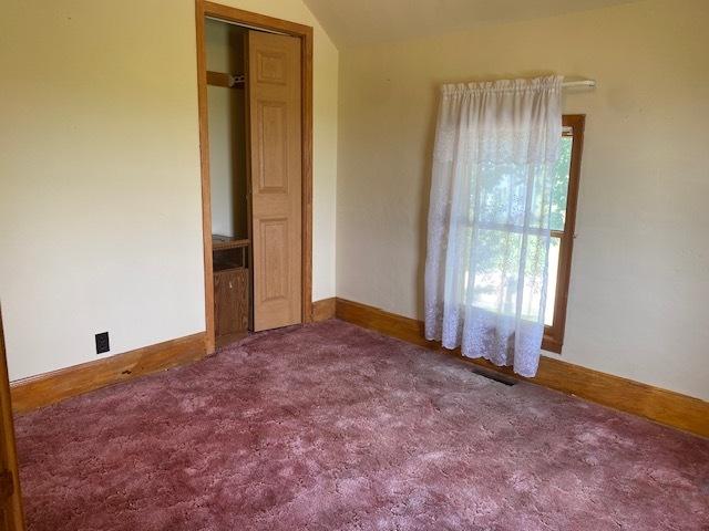 207 N Putnam St, Lostant, IL 61334 - unfurnished bedroom with carpet floors and vaulted ceiling