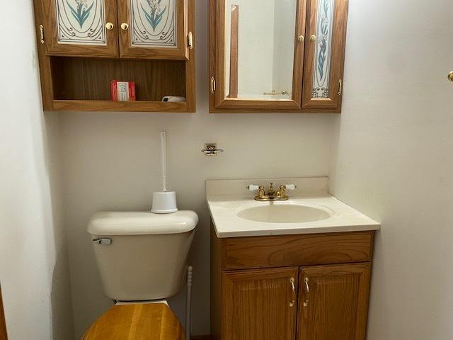 207 N Putnam St, Lostant, IL 61334 - half bathroom with vanity and toilet
