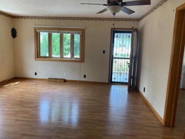 207 N Putnam St, Lostant, IL 61334 - spare room with wood finished floors and ceiling fan