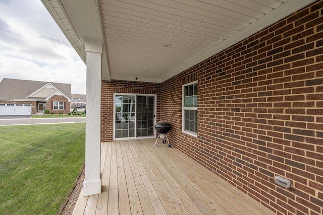 2107 Traemore Ln, New Lenox, IL 60451 - wooden terrace with a grill and a yard