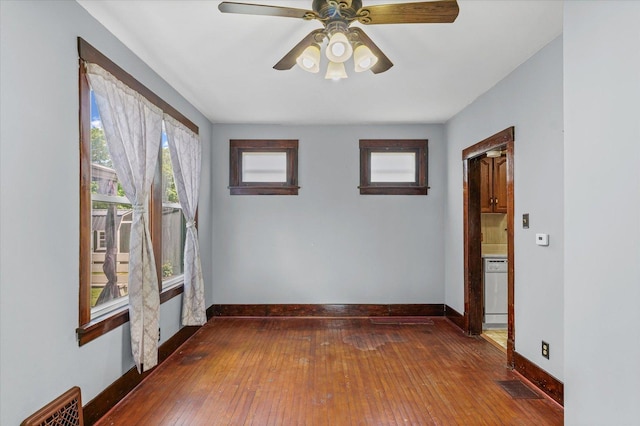 103 S Locust St, Loda, IL 60948 - empty room with wood-type flooring and a ceiling fan