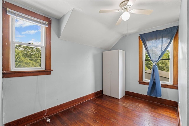 103 S Locust St, Loda, IL 60948 - bonus room featuring hardwood / wood-style floors, lofted ceiling, and a ceiling fan