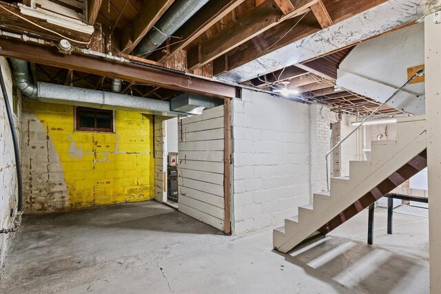 103 S Locust St, Loda, IL 60948 - unfinished basement with stairway