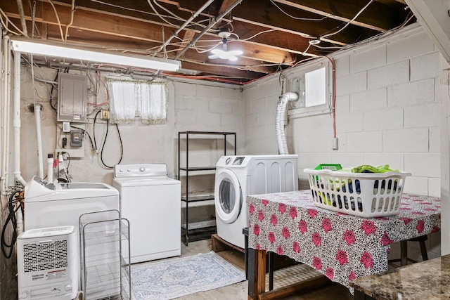 103 S Locust St, Loda, IL 60948 - laundry area featuring washer and clothes dryer and electric panel