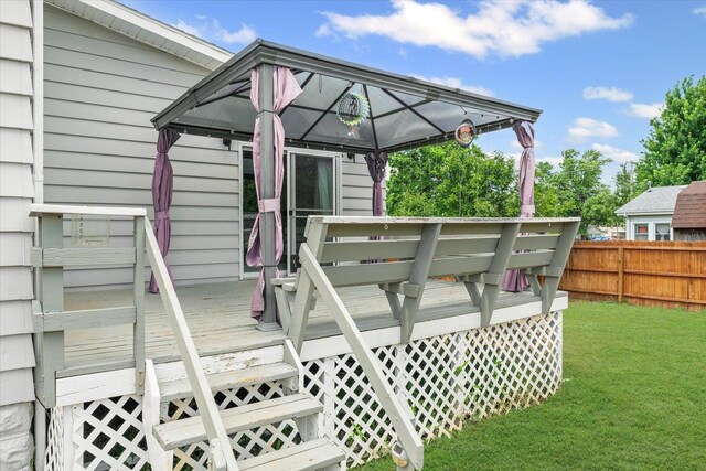 103 S Locust St, Loda, IL 60948 - wooden deck with a gazebo