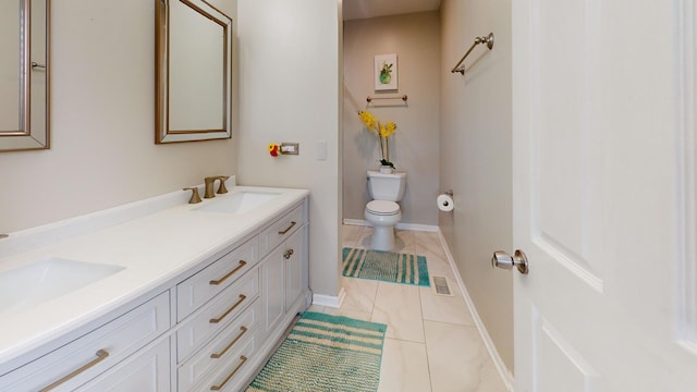 1005 N Dovington Dr, Hoffman Estates, IL 60169 - full bath with double vanity and tile patterned flooring