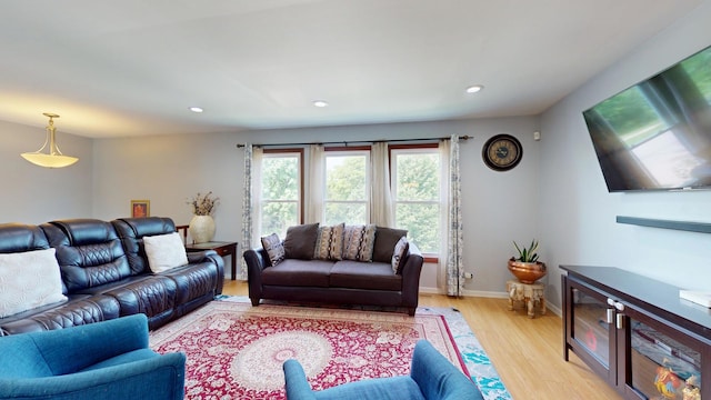 1005 N Dovington Dr, Hoffman Estates, IL 60169 - living area with light wood-style flooring and recessed lighting