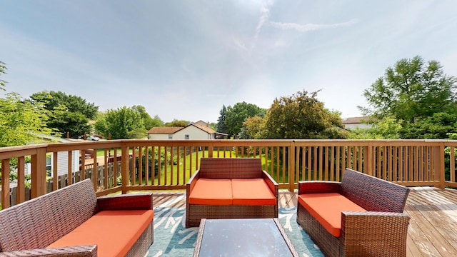 1005 N Dovington Dr, Hoffman Estates, IL 60169 - wooden deck with an outdoor hangout area