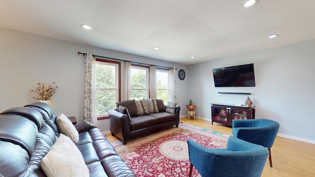 1005 N Dovington Dr, Hoffman Estates, IL 60169 - living room featuring recessed lighting and light wood-style flooring