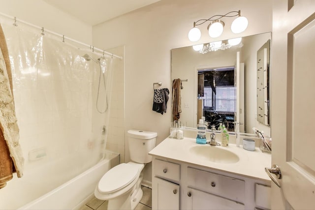 1900 N Laramie Ave, Chicago, IL 60639 - bathroom with vanity, shower / tub combo, and tile patterned flooring