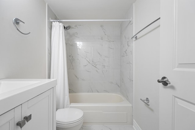 9197 N Rd Unit C, Palos Hills, IL 60465 - full bath featuring marble look tile flooring, vanity, and shower / bath combination with curtain