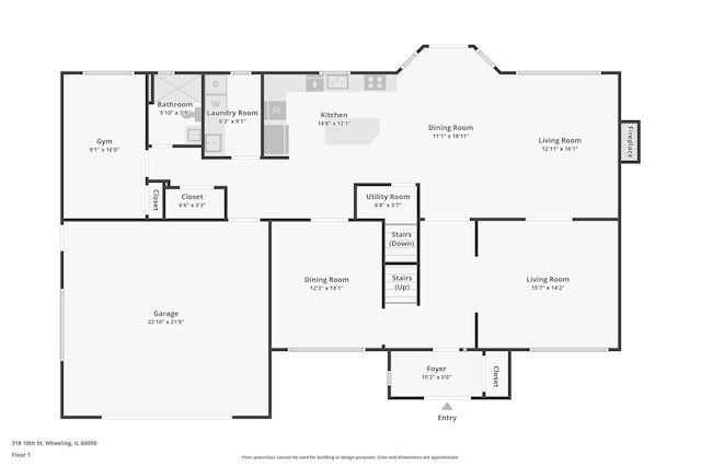 318 10th St, Wheeling, IL 60090 - view of property floor plan