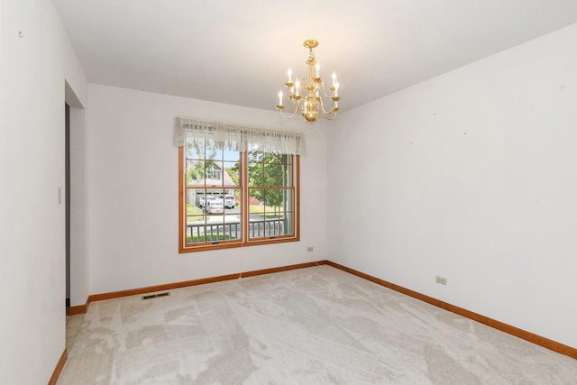 905 Pember Cir, West Dundee, IL 60118 - unfurnished room featuring a chandelier and light carpet