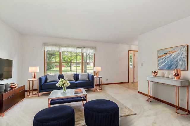 905 Pember Cir, West Dundee, IL 60118 - living area with baseboards and light colored carpet