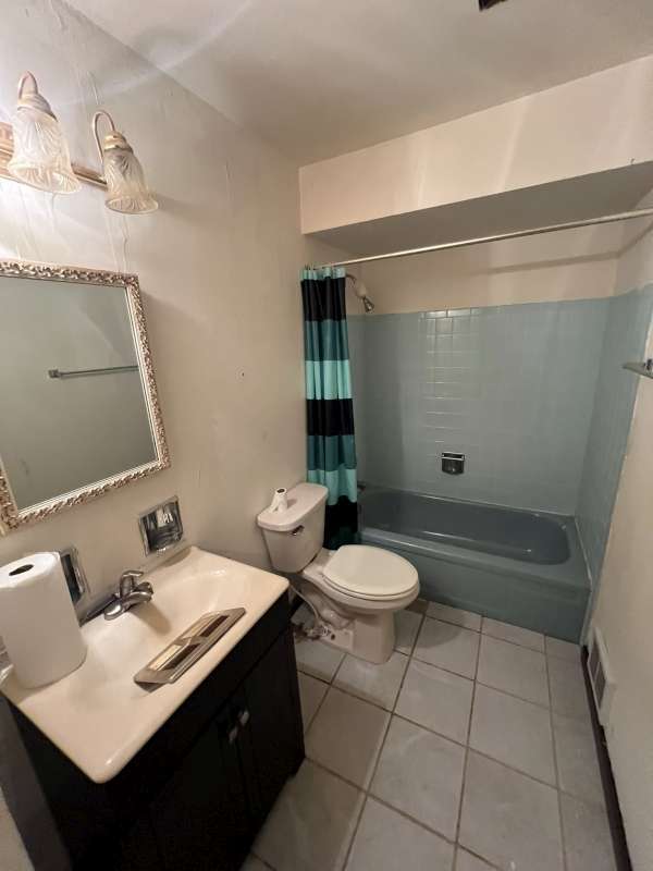 1116 Amherst Ln, University Park, IL 60484 - bathroom featuring vanity, tile patterned floors, and shower / bath combination with curtain