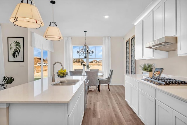 311 Snowdrop Ln, Elgin, IL 60124 - kitchen with appliances with stainless steel finishes, exhaust hood, light countertops, light wood-style floors, and recessed lighting