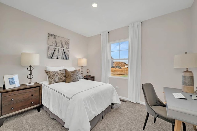 311 Snowdrop Ln, Elgin, IL 60124 - bedroom featuring light colored carpet, an office area, and recessed lighting