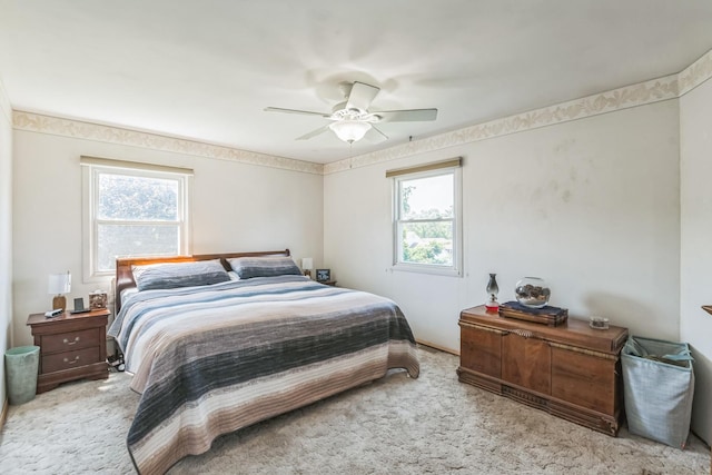 1313 Glen Hill Dr, Glendale Heights, IL 60139 - bedroom with multiple windows, carpet floors, and a ceiling fan