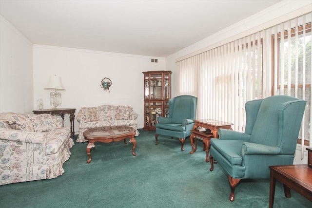 69 Grange Rd, Elk Grove Village, IL 60007 - carpeted living room with crown molding