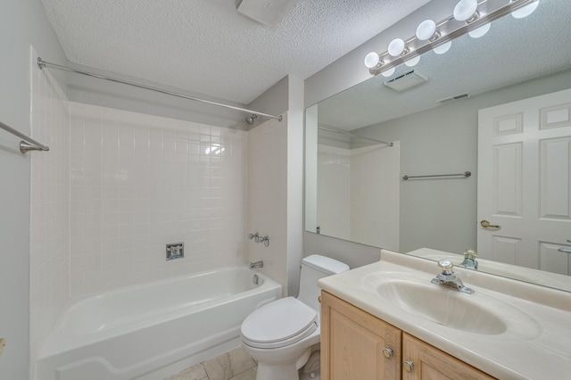 511 Aurora Ave Unit 410, Naperville, IL 60540 - bathroom with  shower combination, vanity, and a textured ceiling