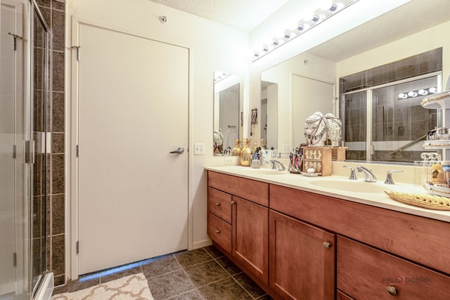9655 Woods Dr Unit 1009, Skokie, IL 60077 - full bath with double vanity, a shower stall, and tile patterned flooring