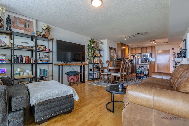 9655 Woods Dr Unit 1009, Skokie, IL 60077 - living room with light wood finished floors and a textured ceiling