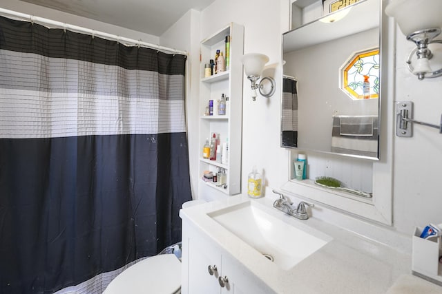 2602 Michael St, Wonder Lake, IL 60097 - bathroom with vanity, a shower with shower curtain, and built in features