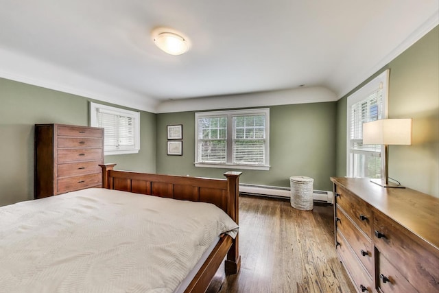 934 Jackson Ave, River Forest, IL 60305 - bedroom featuring dark wood-style floors, baseboard heating, and a baseboard radiator