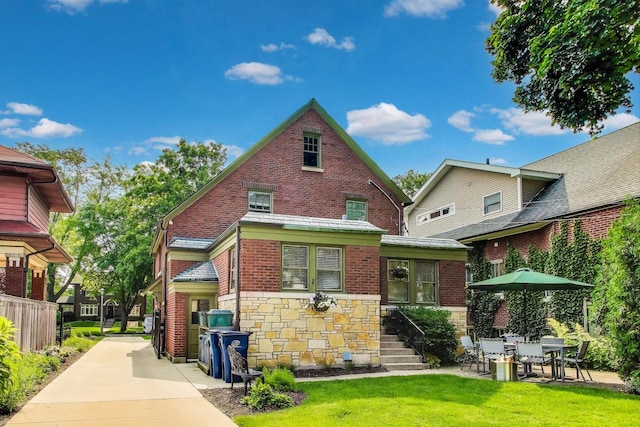 934 Jackson Ave, River Forest, IL 60305 - back of house with stone siding and brick siding