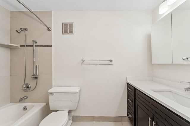 1605 E Central Rd Unit 411B, Arlington Heights, IL 60005 - bathroom with vanity, shower / bathtub combination, and tile patterned floors