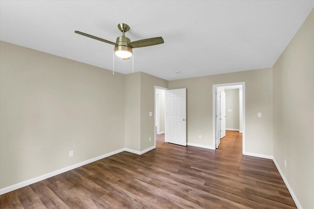 5 Montclair Rd Unit A, Urbana, IL 61801 - unfurnished bedroom with dark wood-style floors and ceiling fan