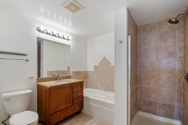 5 E 14th Pl Unit 602, Chicago, IL 60605 - bathroom with a garden tub, vanity, tile patterned flooring, and tiled shower