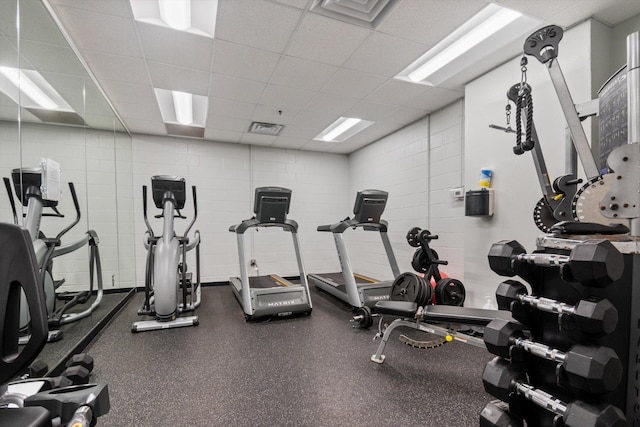 5 E 14th Pl Unit 602, Chicago, IL 60605 - exercise room featuring a paneled ceiling