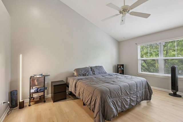5608 Cambridge Way, Hanover Park, IL 60133 - bedroom with lofted ceiling, light wood-type flooring, and ceiling fan