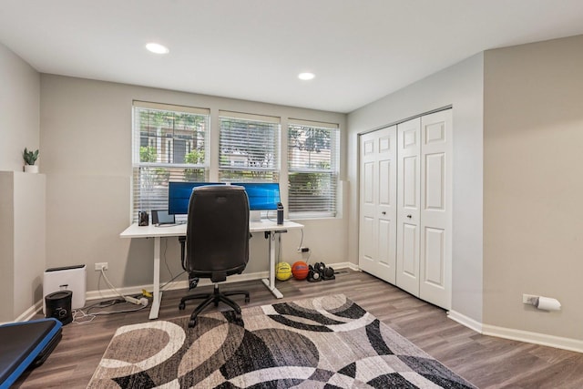 5608 Cambridge Way, Hanover Park, IL 60133 - office area with wood finished floors, plenty of natural light, and recessed lighting